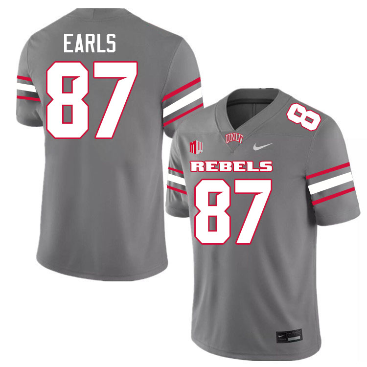Men #87 Christian Earls UNLV Rebels College Football Jerseys Stitched-Grey